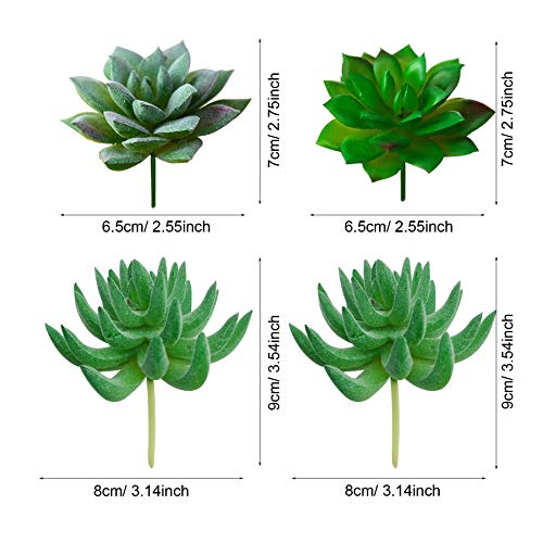 Woohome 24 Pcs Artificial Moss Rocks Decorative And Artificial Succulent Plants Set, 20 Pcs Fake Moss Decor And 4 Pcs Green Fake Succulent For Floral Arrangements, Fairy Gardens And Crafting #TOP5