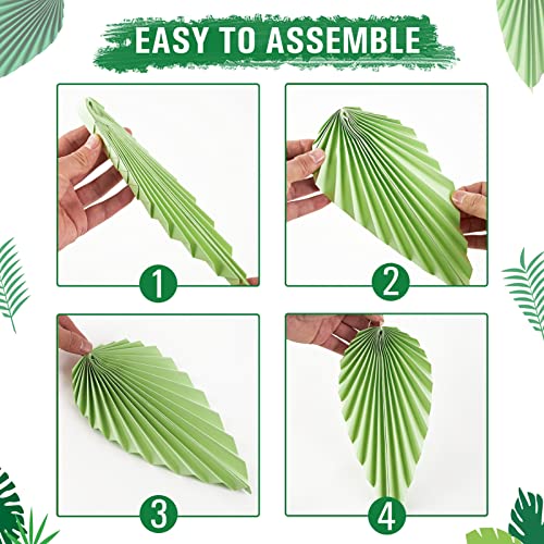 Image of Easy Joy Paper Leaves Decorations for Wall Paper Fans Classroom Decoration Leaves Backdrop Decor Wall Decor,Set of 9
