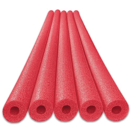 Oodles of Noodles Deluxe Rainbow Pool Noodles Foam - Pack of 5-48 inch x 2.5 inch Multi-Purpose Foam Tubes, Pool Noodles Bulk Floats for Pool, Exercise, Crafts, Padding, Insulation & More