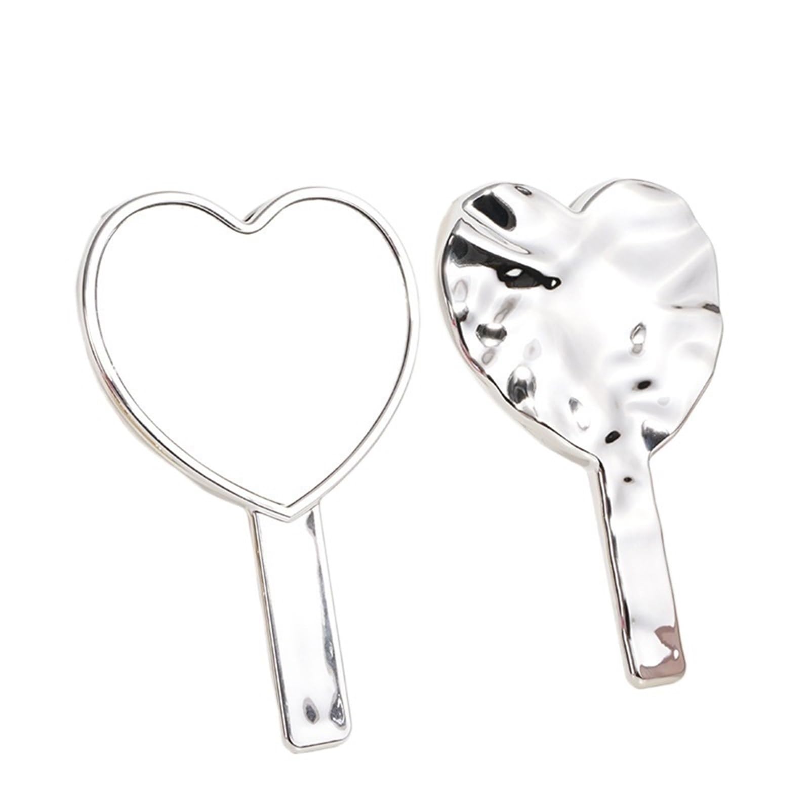 IULGFSC Handheld mirror， Love Heart Handle Makeup Cosmetic Beauty Tools Handheld Vanity Mirror
