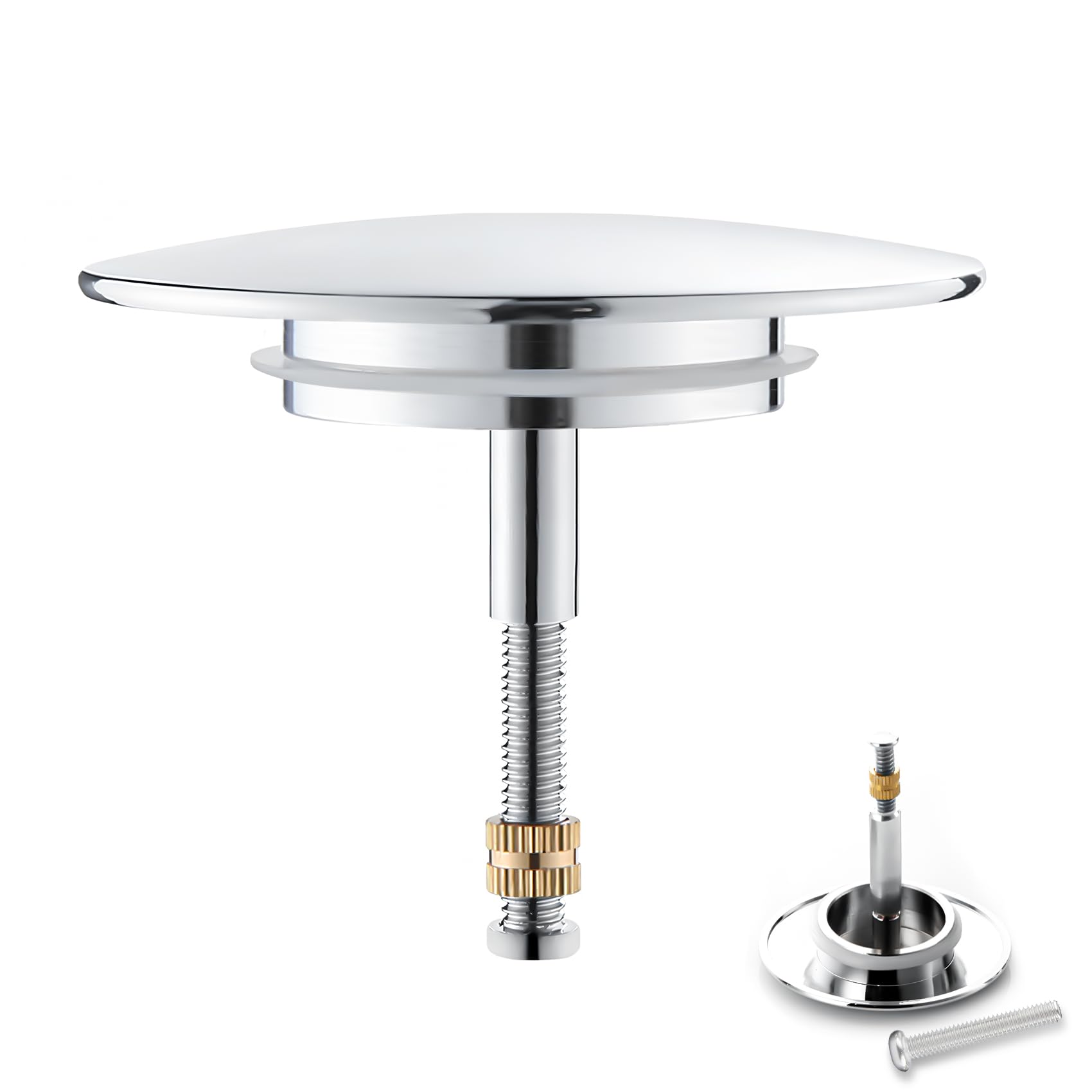 EDELER Tappo Per Vasca Da Bagno Universale, Regolabile In Altezza, Diametro 72 Mm, Antiruggine Con Doppia Guarnizione