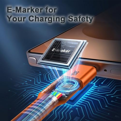 Image of Verilux PD 240W Type C Cable Fast Charging with 480Mbps Data Transmission | 3M /9.9Ft C Type Charger Cable Braided for iPhone 17 /17 Pro /17 Pro Max /16 /15 Series, Galaxy S26 /S25 /S24, MacBook