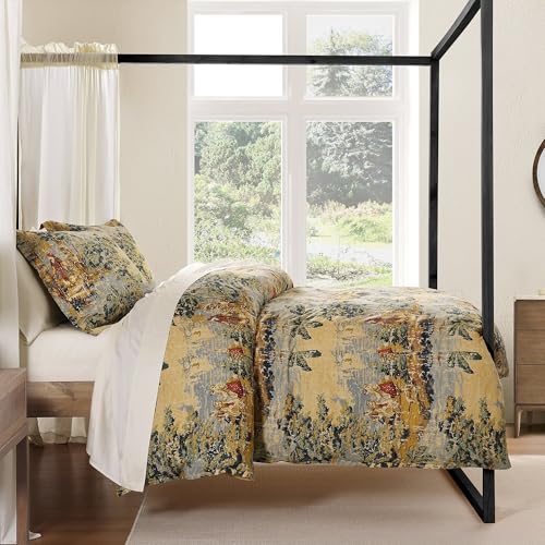 Image of HiEnd Accents Provence Washed Linen 3 Piece King Yellow Gold Comforter Set