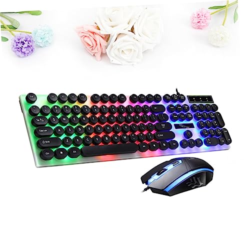 Teclado y ratón USB retroiluminados para PC con diseño ergonómico cómodo 2