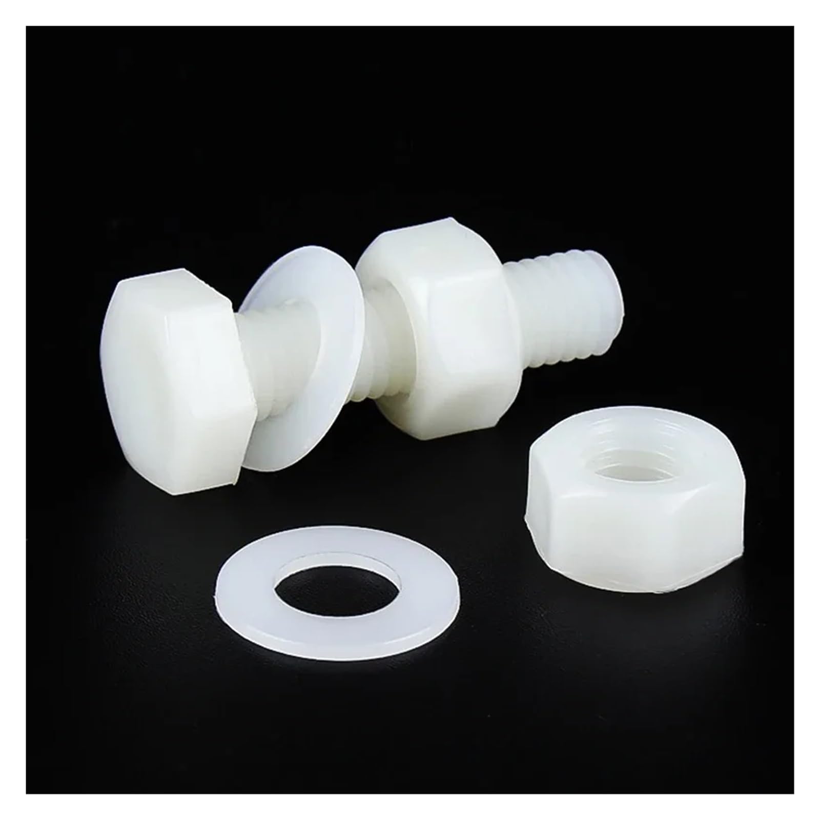Dadi esagonali M4, Set Combinato di Viti in Nylon, Dadi e rondelle M3 M4 M5 M6 M8 Dimensioni Multiple Bianche(50 Set,M8x12)