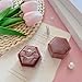 BLUTETE Hexagon Velvet 2 Slots Jewelry Ring Box Engagement Ring Box Wedding Day Detachable Lid for Proposal Engagement Wedding Ceremony (Dusty Rose)