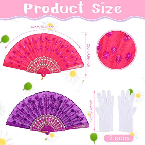 10 Pcs Girls Tea Party Set Includes Tea Party Hats Bonnets Fan Gloves Small Pink Purse Feather Boas Dress up Sets for Little Girls Kids Children Birthdays Easter Party Supplies Accessories3