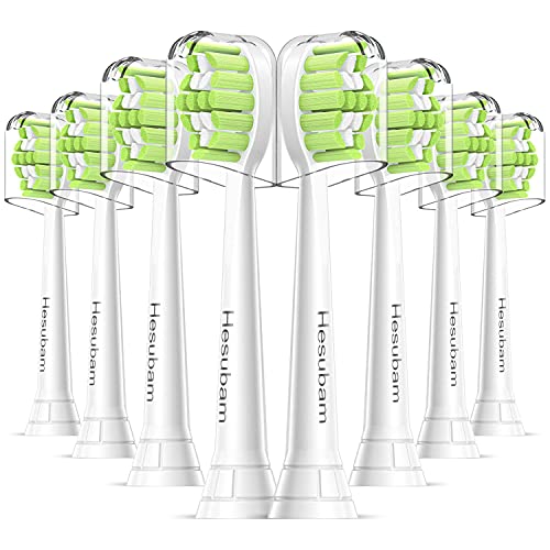 Replacement Toothbrush Heads for Philips Sonicare: 8 Pack White Electric Brush Heads Compatible with Sonicare DiamondClean ProtectiveClean 4100 6100 5100 DailyClean 1100 HX6042 HX6063 HX6064 W C2