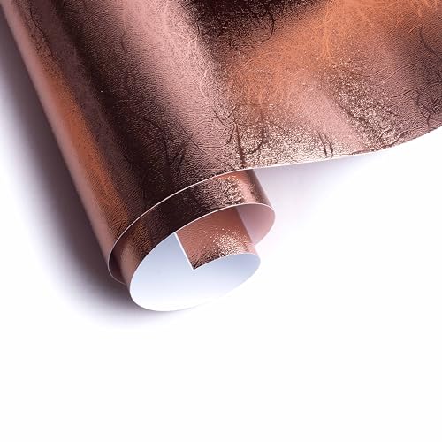Image of Itsy Bitsy Vinyl Metallic Leather Rose Gold 12inchx2ft 1 Roll| for Home Kitchen Countertop, Cabinet Furniture, Oil Proof, Table Top,Car Wrap Sheet, Wallpaper, Waterproof Vehicle Sticker
