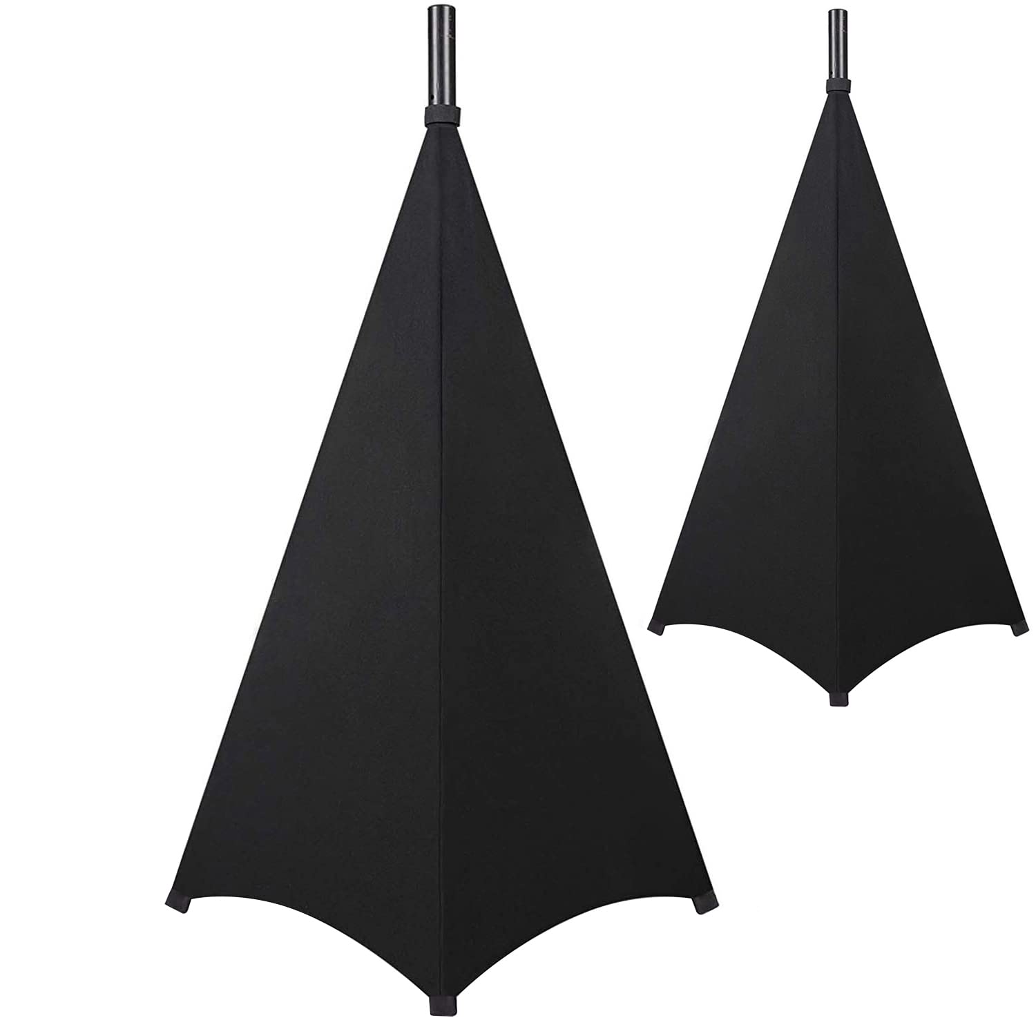 WANGCL Funda para soporte de altavoz, trípode y falda de DJ, cubierta de 360 grados para iluminación de altavoces con bolsa de almacenamiento (negro, 1 unidad)
