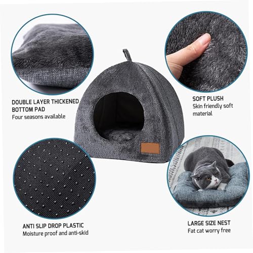 Lit de chat triangle portable et nidine douillet pour chaton