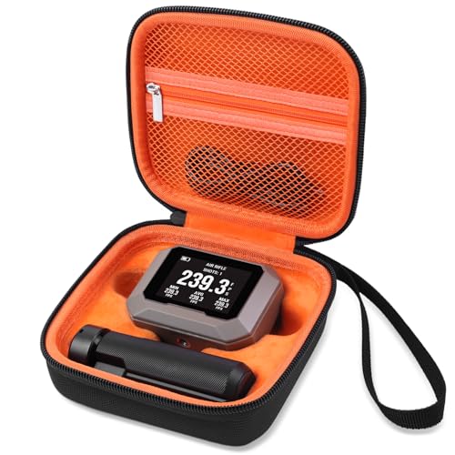 BliFulde Carrying Case for Garmin Xero C1 Pro Chronograph Ballistic Range Shooting, Custom-Insert Storage Holder with Mesh Pocket for USB Cable, Charging Adapter (Orange)