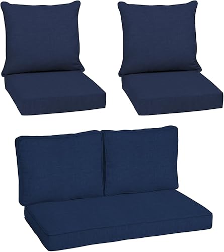 Arden Selections Juego de cojines de sofá biplaza para exteriores 46 x 26, Leala gris piedra