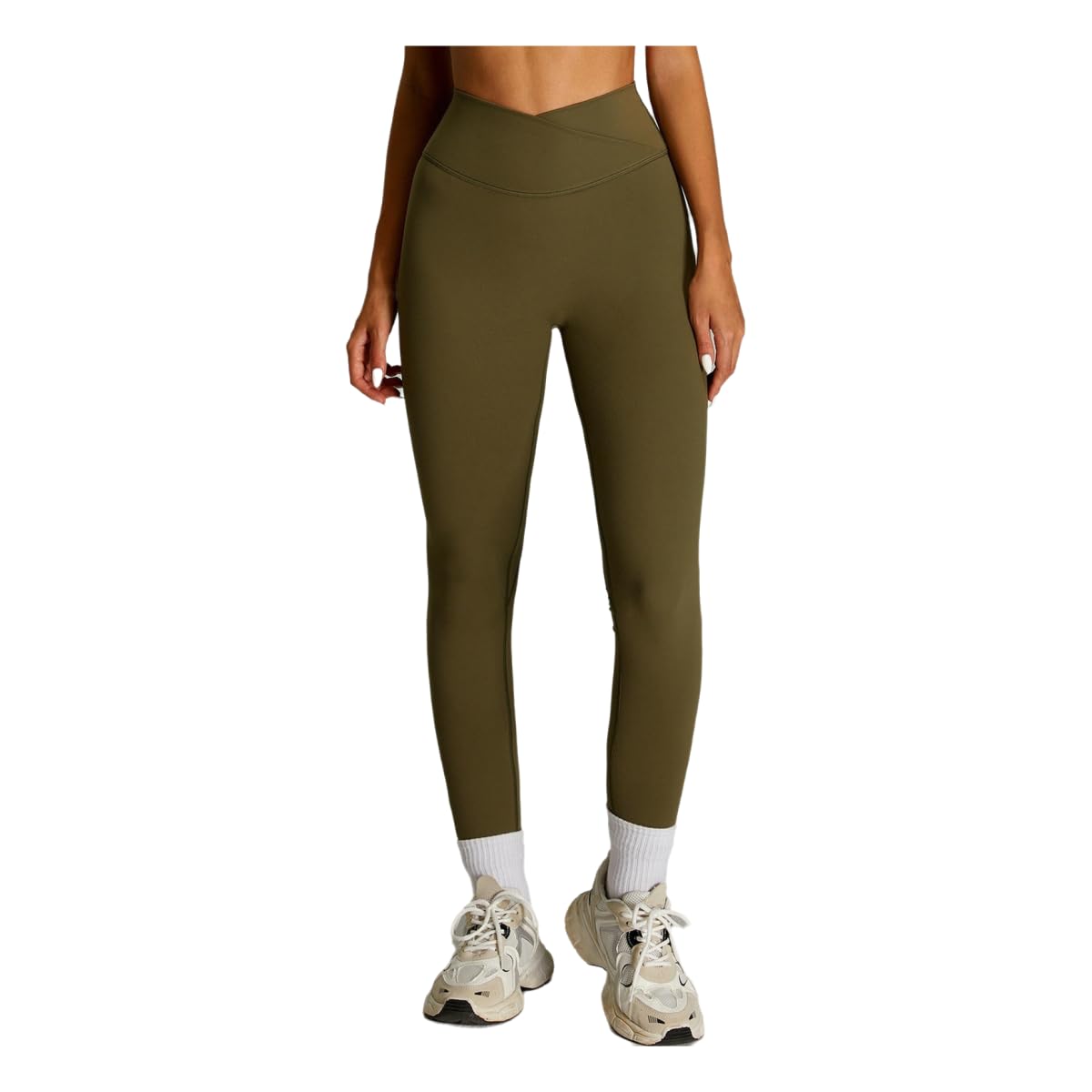 Damskie spodnie do jogi zestaw fitness damskie legginsy High-Rise z paskiem Crossover w talii i podniesieniem pośladków