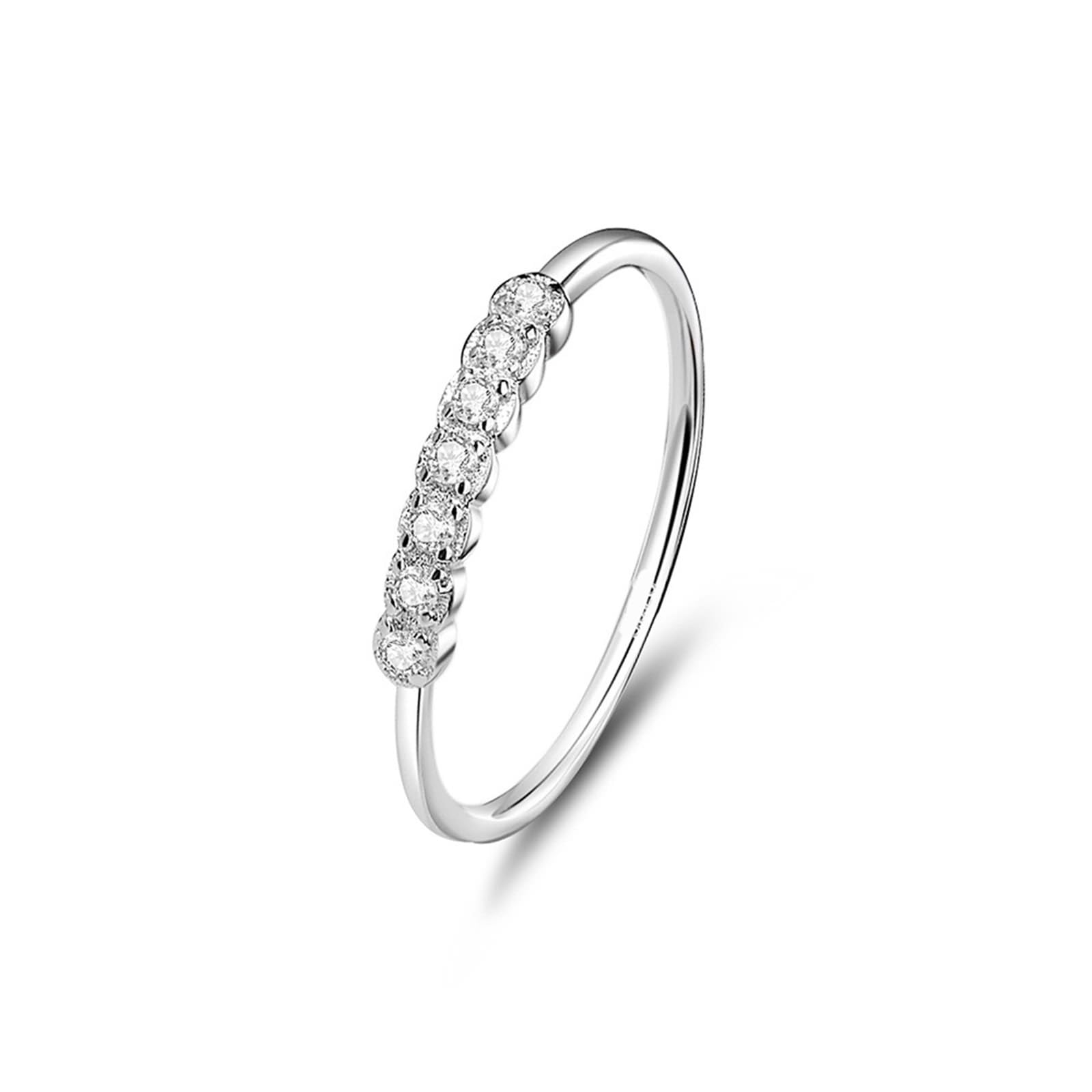 Par de anillos de oro Au750 de 18 quilates, apilables, alianzas de boda con diamante auténtico, anillo de boda de platino 950, talla 47-65