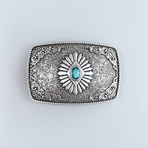 Jean'S Friend BUCKLE-WT144SL Vintage Silver Plated Southwest Western Enamel Belt Buckle No Stone Also Stock In The Us thumb #6