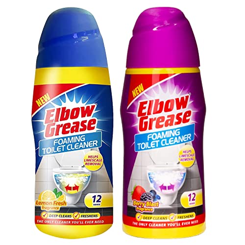 JMS we create smile - Set of Elbow Grease Foaming Toilet Cleaner Lemon Fresh + Berry Blast Fragrance Deep Cleaning Action Powder Cleaning Foam and Extra Freshness Toilet Cleaner (500g)