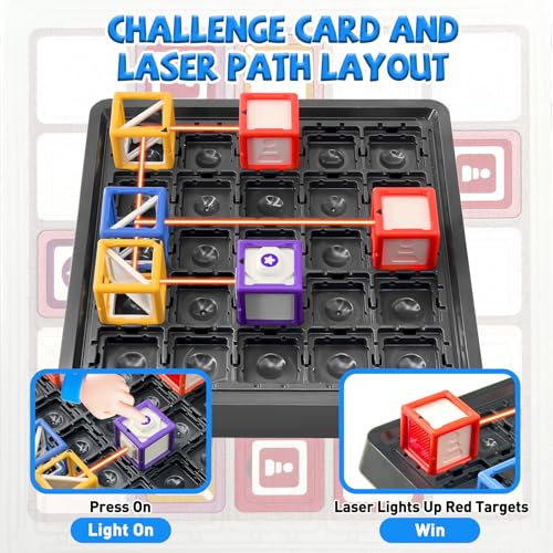 Laser Maze Reasoning Game – STEM Light Reflection Logic Toy for Kids Ages 8-13 – Brain Teaser & Strategy Board Game – Boosts Logic Thinking & Problem Solving – Ideal Christmas & Birthday Gift - Image 5