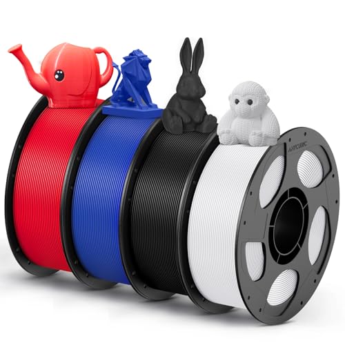 Image of ANYCUBIC PETG Filament 1.75mm Bundle, 3D Printer Filament, Dimensional Accuracy + /- 0.02mm, Exceptional Toughness, 1KG Reusable Spool, 4KG Black+White+Red+Blue
