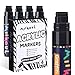 miikoul 4 Pcs Jumbo Black Permanent Markers, Large 15mm Felt Tip Wide Thick Acrylic Paint Pens Graffiti Markers for Rock Painting, Glass, Ceramic, Posters, Canvas, Wood, Stone