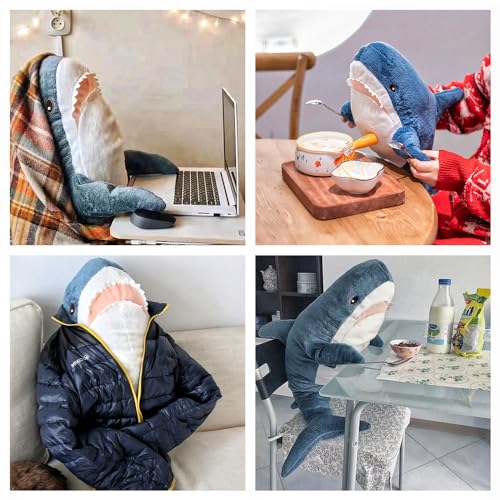 Image of XIYUAN 39.3-Inch SharkPlush Toy Giant SharkStuffed Animal Soft SharkPillow Cushion Shark Plush Pillow Chubby Stuffed Shark Toy Bedtime Gift Throw Pillow for Home Room Decor Kids