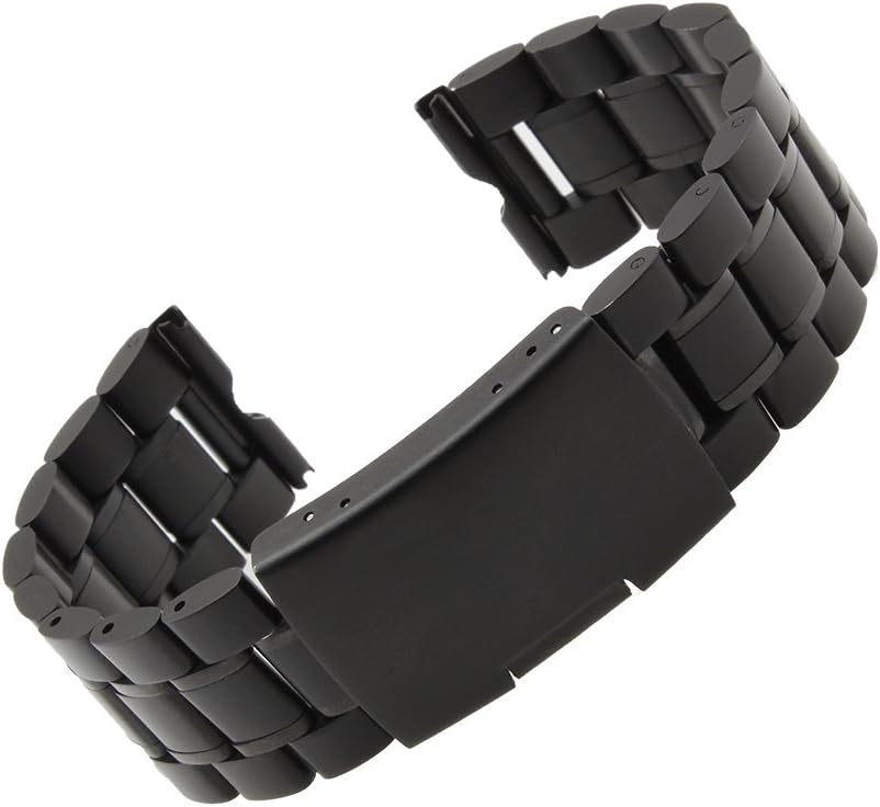 22mm Metal Stainless Steel Watch Wristband For Motorola Moto 360 Smart Watch + Installation Tools Black