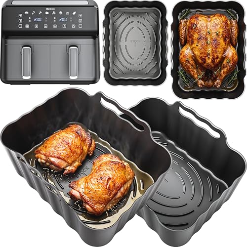 Keplin 9L Silicone Liners | 2.5mm Thick Convex Base Non-Stick & Dishwasher Safe | 2PCS Reusable 9L Air Fryer Liners | Keplin 9L Silicone Liners | by iStock Ltd