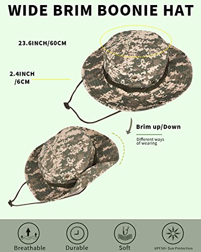 Image of Sun Hats for Men Women Bucket Hat UPF 50+ Boonie Hat Foldable UV Protection Hiking Beach Fishing Summer Safari