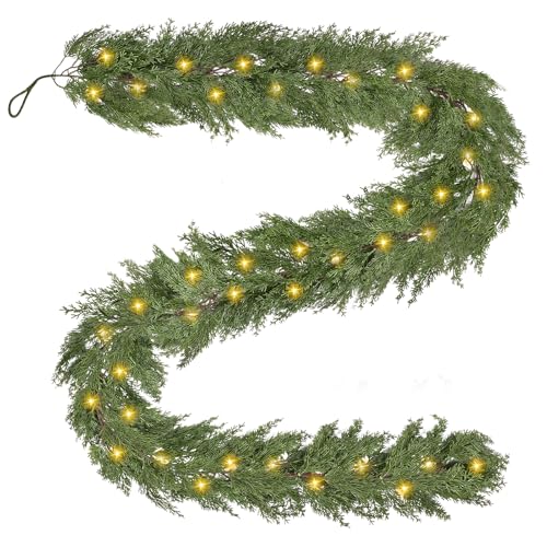 180 cm Tannengirlande mit Beleuchtung, 100% PVC 4M 60 LEDs...