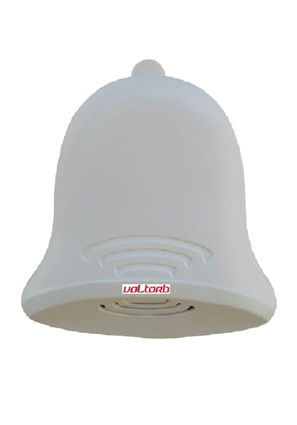VOLtORb - Jingle Model - GANPATI's Mantra Musical Door Bell - Matt Finish - Special Temple Bell Shape - White Color, Plastic - 1 Piece Wired Door Bell