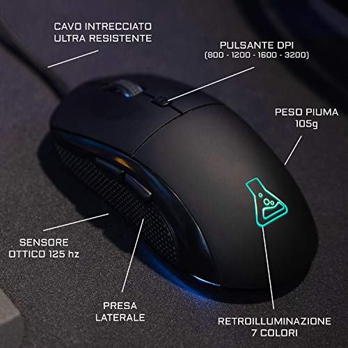 THE G-LAB Combo Selenium 4-in-1 Gaming-Tastatur mit Hintergrundbeleuchtung, Gaming-Maus 3200 DPI, Gaming-Kopfhörer, rutschfestes Mauspad, kompatibel mit PC/PS4/PS5/Xbox One - Image 4