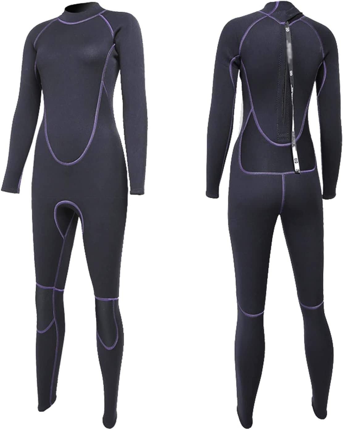 Muta Donna 3mm Lungo Inverno Mute Intere in Neoprene Muta da Immersione Surf Snorkeling Tuta da Nuoto Grigio-XL (Grigio S)