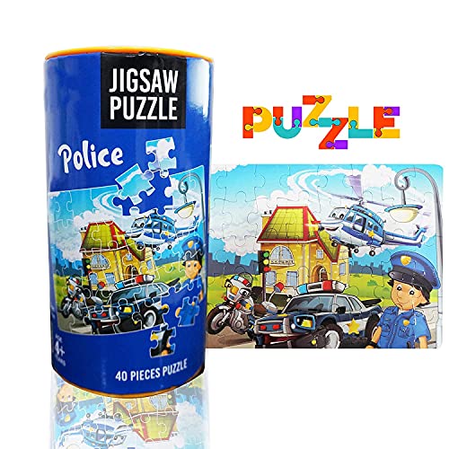 Image of MUREN Police Jigsaw Puzzle Game for Kids- Age of 5-12 Years Old- Educational and Fun Children Game-Child Learning & Creativity Game Fun Child Play (40 Pieces-Multicolor)