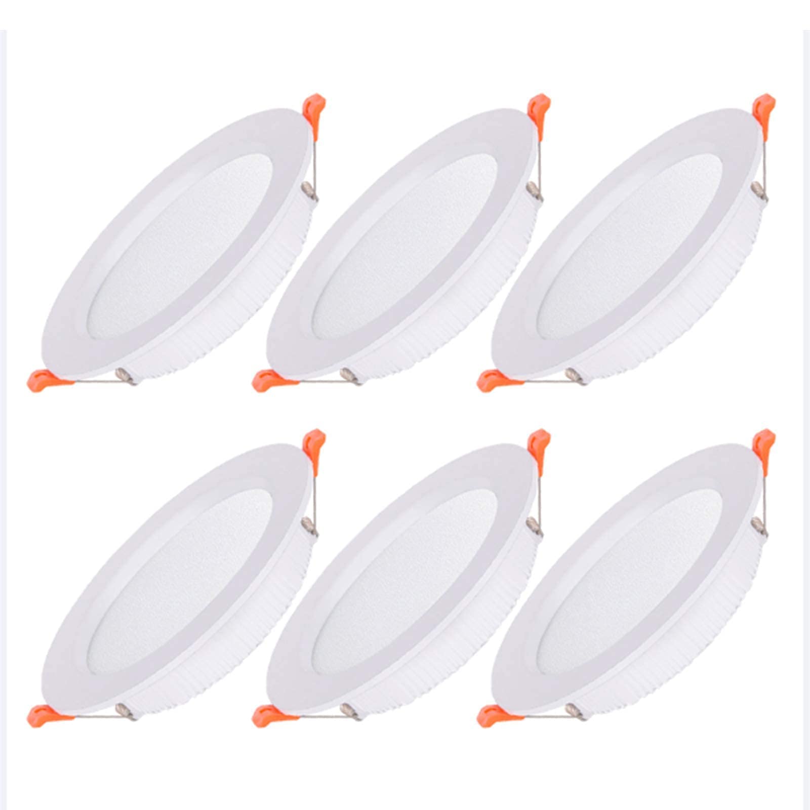 Led Plafonniers Encastrés 12W lot de 6 downlights étanches et ultra slim pour le salon