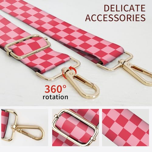 Image of Purse Strap Replacement Crossbody, 3.8cm Wide Shoulder Strap Adjustable Replacement Belt Gold Buckle