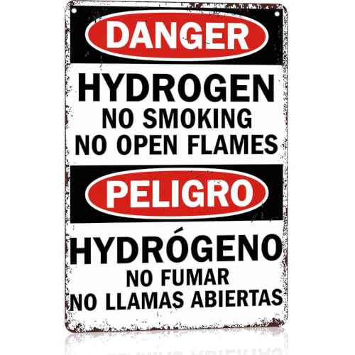 12 X 8 In Aluminum Danger Hydrogen Warning Metal Sign