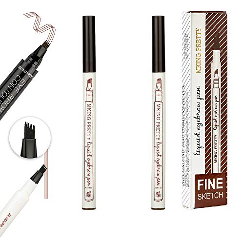 Eyenjoy Eyebrow Pen,Eyebrow Tattoo Microblade Pen-Waterproof Microblade Eyebrow Pencil With A Micro-Fork Tip Applicator,Creates Natural Looking Eyebrows Effortlessly And Stays On All Day,2 Count #TOP29