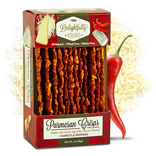 Delightfully Crisps Keto Friendly Snacks, Low Carb Parmesan Cheese Crisps Diet Food, 100% Aged, Flavorful Handmade, Snacks All Natural Wheat & Gluten Free {CHIPOTLE Updated Packaging 2019}