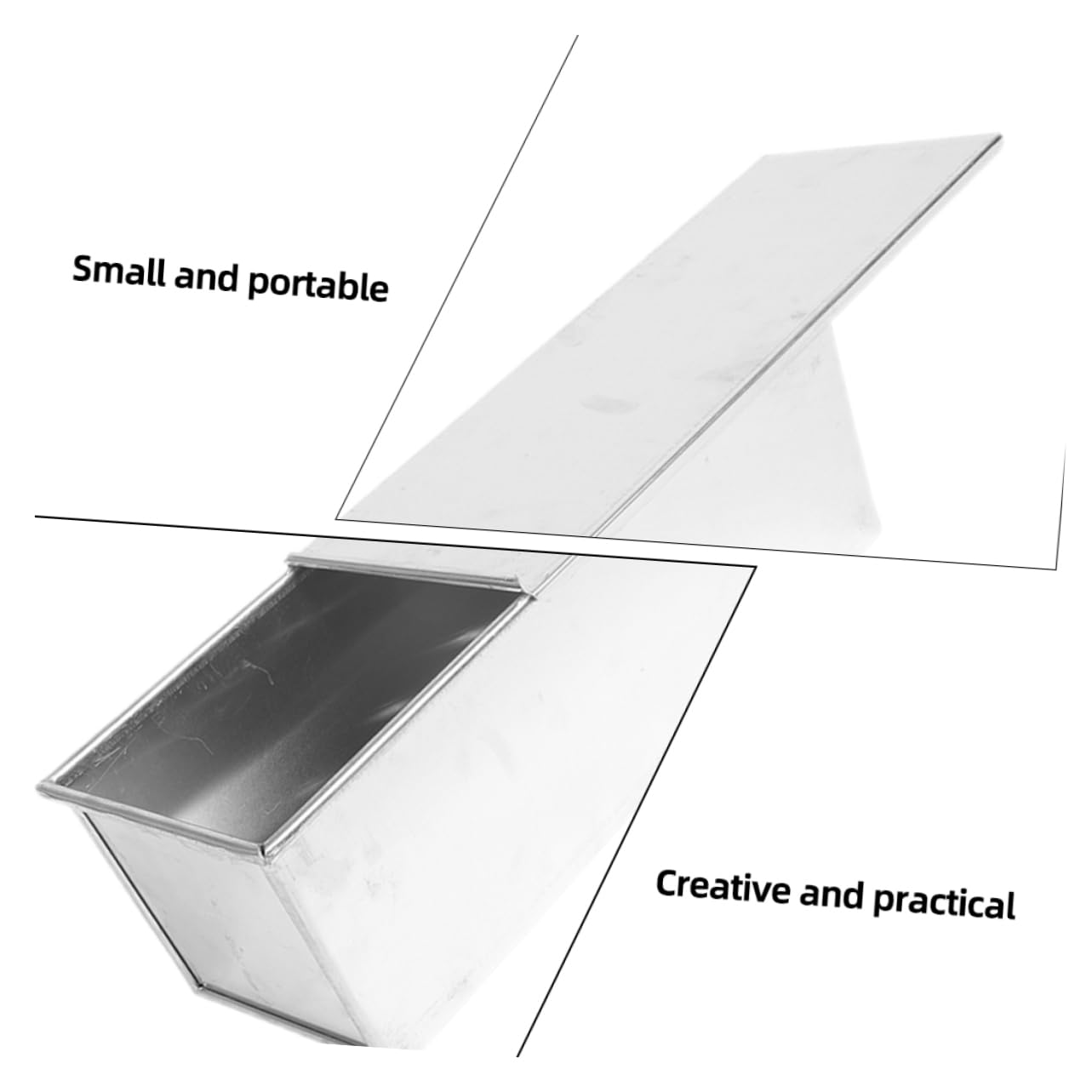 MAGICLULU 2 Piezas caja de tostadas bandeja para hornear pan lata de pan molde para pan tostado moldes de pan pequeños moldes para pan molde para pan con tapa aleación de aluminio Silver