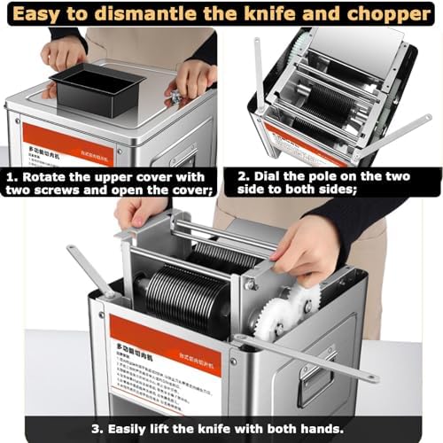 Commercial Electric Meat Slicer, 850W Heavy Duty Stainless Steel Cutter for Boneless Meats & Soft Vegetables, Professional Kitchen Equipment for Restaurant & Home Use