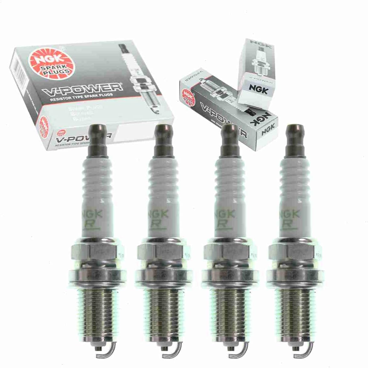 4 pc NGK V-Power Spark Plugs compatible with Mini Cooper 1.6L L4 2002-2008