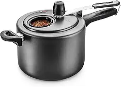 MTA - Panela de Pressão com Visor de Vidro e Fechamento Interno em Alumínio com Antiaderente, Capacidade de 4,5L, nº 20, Cor Grafite, Linha Visor.