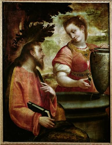 Toile Le Christ et la Samarie Luca Cambiaso peinture murale chic