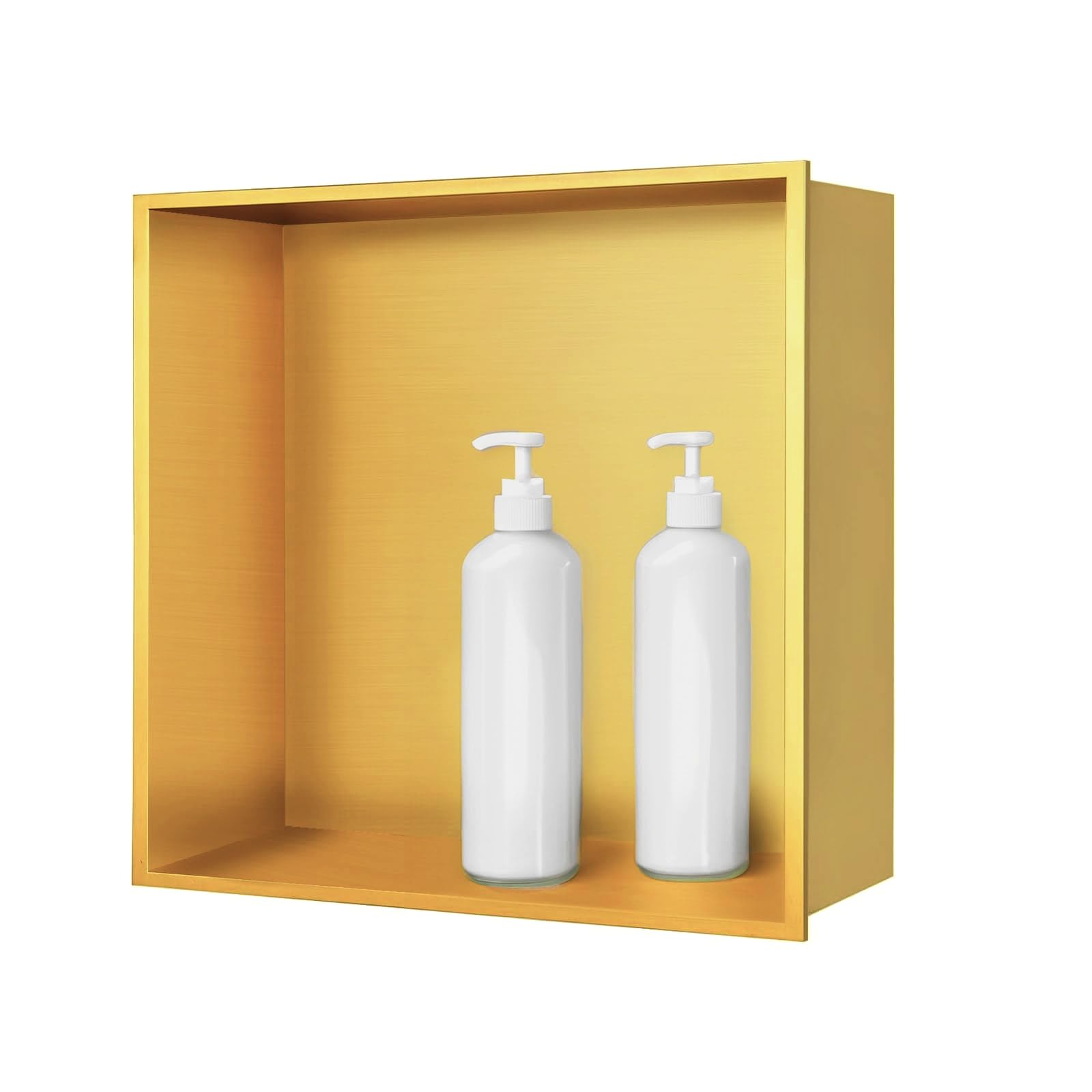 Sunrik Shower Niche - Stainless Steel, 30x30x10 cm, Gold