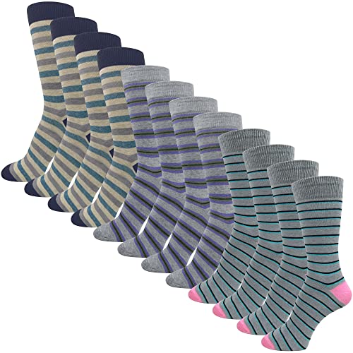 Spotlight Hosiery Men's Dress Socks, 6 Pairs of RANDOM 3 Various Styles Bulk Pack