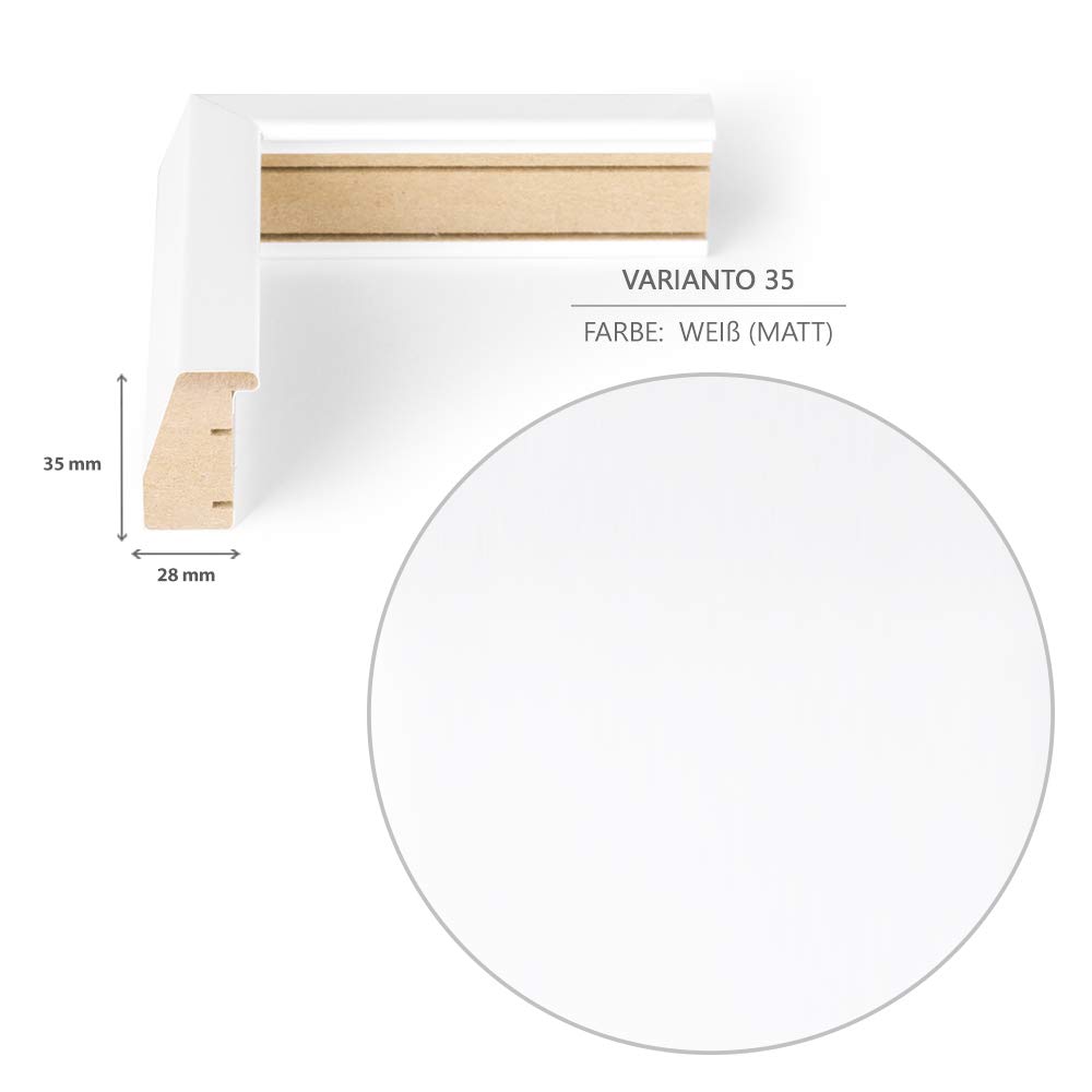 Bildershop-24 Marcos para Fotos, Fotos, Fotos, Calzado de bebé, Incluye 20 Pinzas y Cuerda 13 x 18 cm Varianto35 Blanco con paspartú Azul, MDM, Ziegelrot, 30 x 45 cm