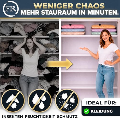 8x Vakuumbeutel für Kleidung Reise mit Handpumpe I Reise Vakuumierbeutel – Ansicht 6