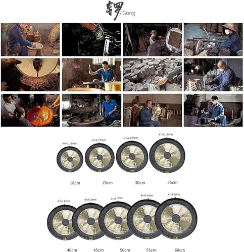 Chau Gong tradizionale cinese con supporto in legno, Feng Shui Tam Tam Gong per batteria, meditazione e grandi esibizioni, perfetto per l'arredamento della casa e gli appassionati di musica