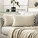 MIULEE Cojines Cama Fundas de Cojines Terciopelo Fundas de Almohada Cojin Sofa Decorativo con Borlas Suave para Cama Silla Habitacion Dormitorio Bancos Salon 2 Piezas 30x50 cm Blanco Crema