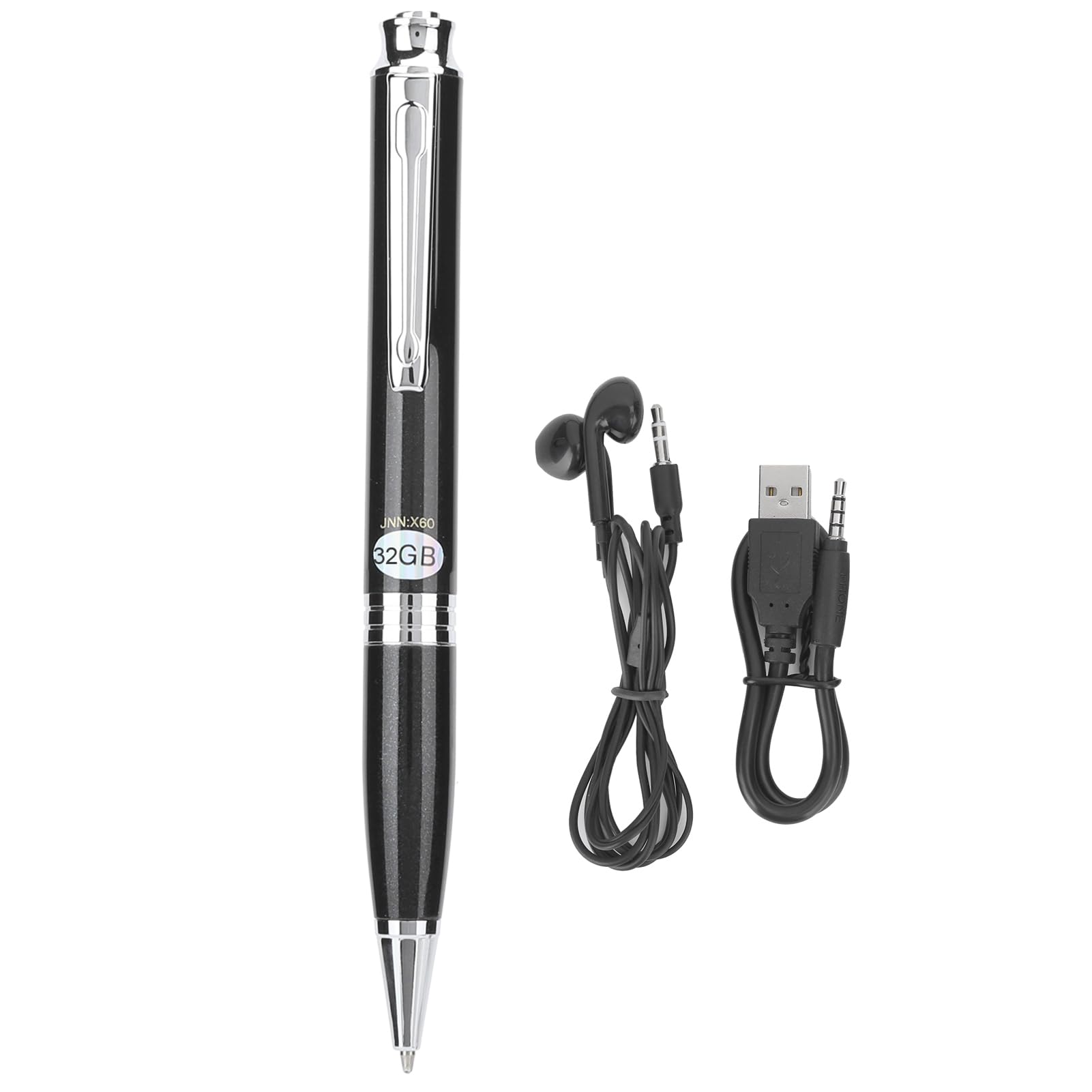 Yosoo Health Gear Pluma de Grabación Grabadora de Escritura ABS 192 KBPS Reducción de Ruido 48 KHz WAV Reproducción de MP3 Grabación con una Sola Tecla Sello de Tiempo para Estudiantes Clases (32GB)
